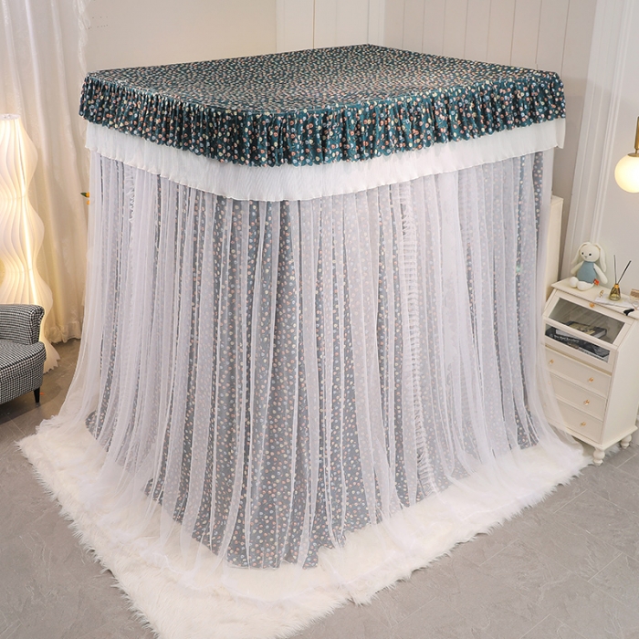 91家纺网 家纺一手货源 找家纺 艾晶美 2022新款遮光床幔双层导轨蚊帐 莫奈庄园