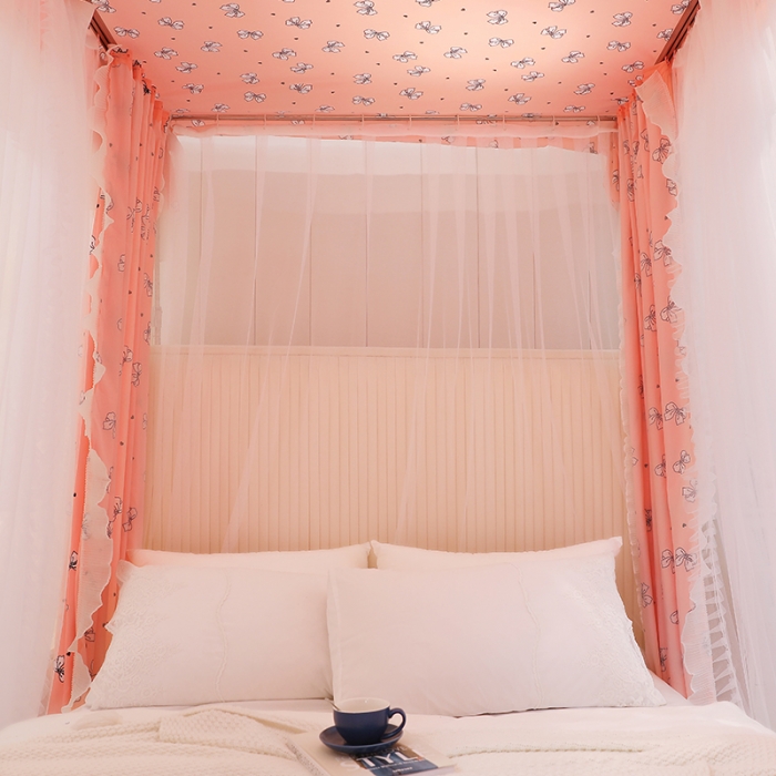 91家纺网 家纺一手货源 找家纺 艾晶美 2022新款遮光床幔双层导轨蚊帐 少女情怀