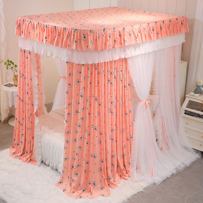 91家纺网 家纺一手货源 找家纺 艾晶美 2022新款遮光床幔双层导轨蚊帐 少女情怀