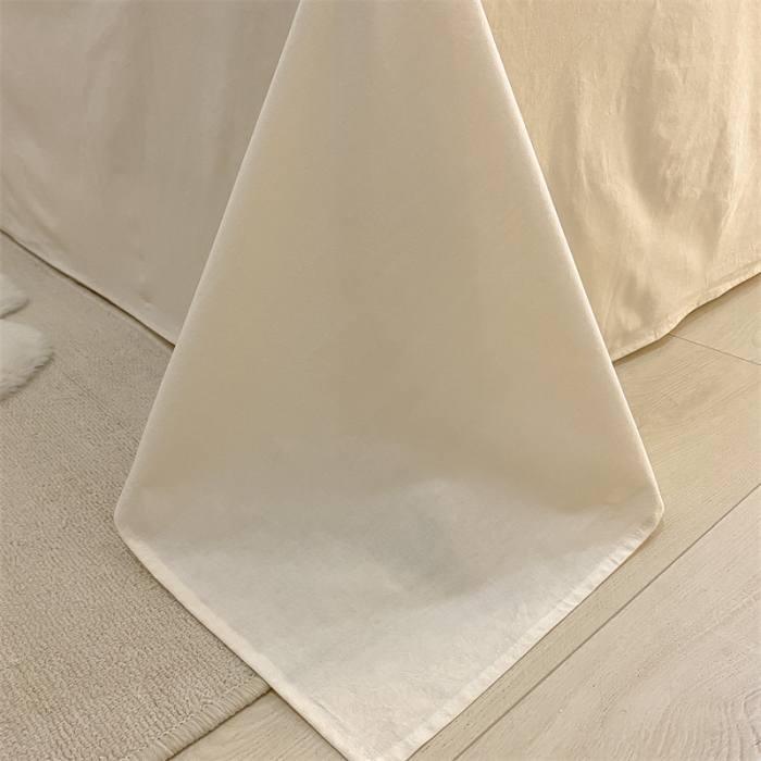 91家纺网 家纺一手货源 找家纺 (总)金丝鸟 2023新款纯色全棉水洗棉贝壳边四件套