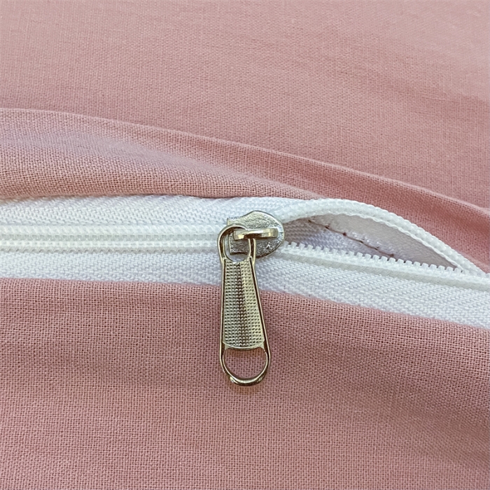 91家纺网 家纺一手货源 找家纺 金丝鸟 2023新款纯色全棉水洗棉贝壳边四件套 甜美粉