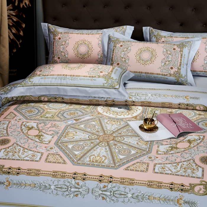 91家纺网 家纺一手货源 找家纺 缔缦家纺 2022新款长绒棉数码印花四件套 班纳