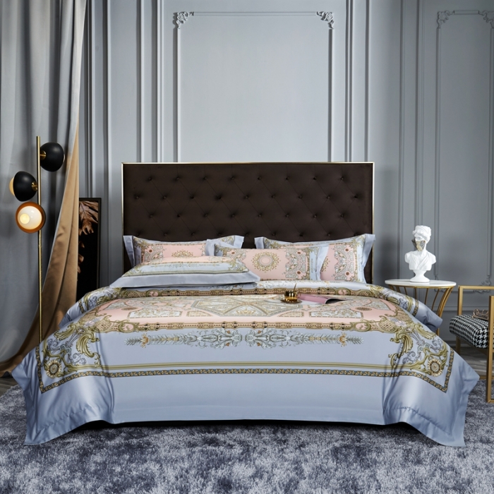 91家纺网 家纺一手货源 找家纺 缔缦家纺 2022新款长绒棉数码印花四件套 班纳