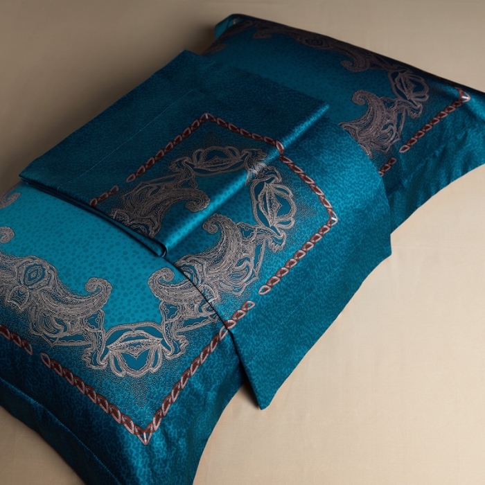 91家纺网 家纺一手货源 找家纺 缔缦家纺 2022新款长绒棉数码印花四件套 凯特琳