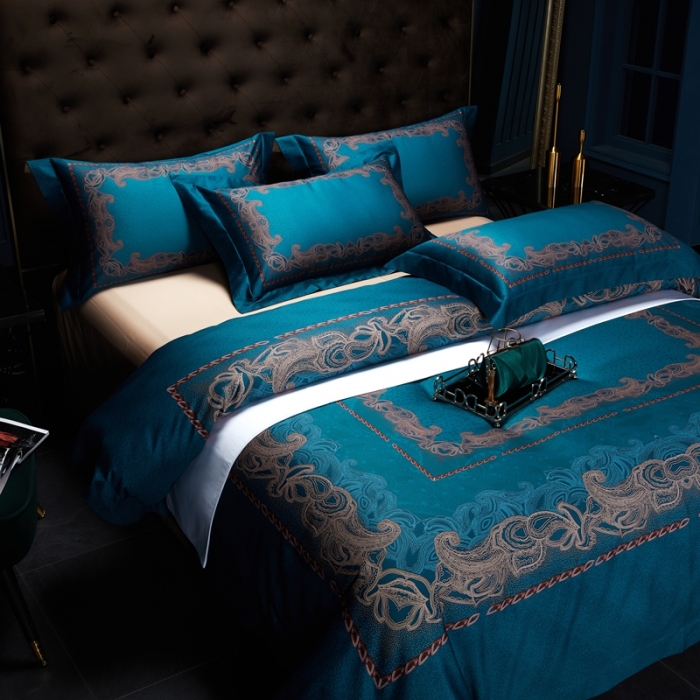 91家纺网 家纺一手货源 找家纺 缔缦家纺 2022新款长绒棉数码印花四件套 凯特琳