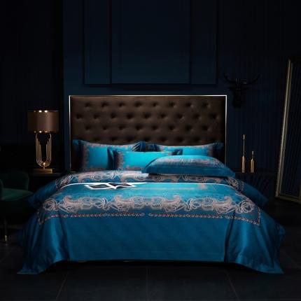 缔缦家纺 2022新款长绒棉数码印花四件套 凯特琳