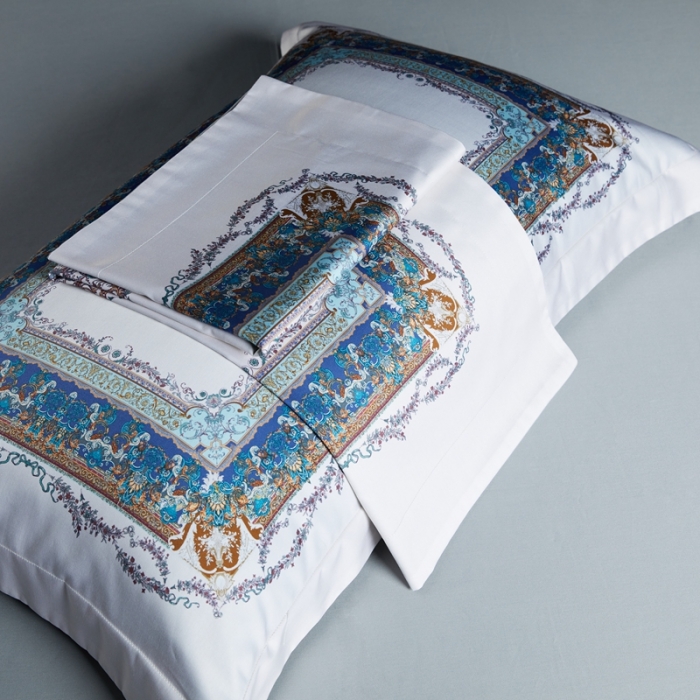 91家纺网 家纺一手货源 找家纺 缔缦家纺 2022新款长绒棉数码印花四件套 洛卡芙