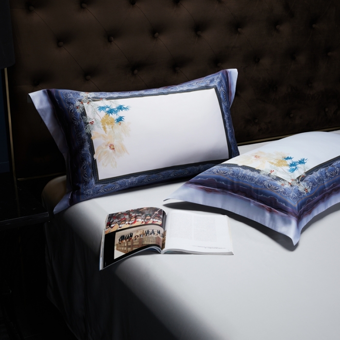 91家纺网 家纺一手货源 找家纺 缔缦家纺 2022新款长绒棉数码印花四件套 梦幻