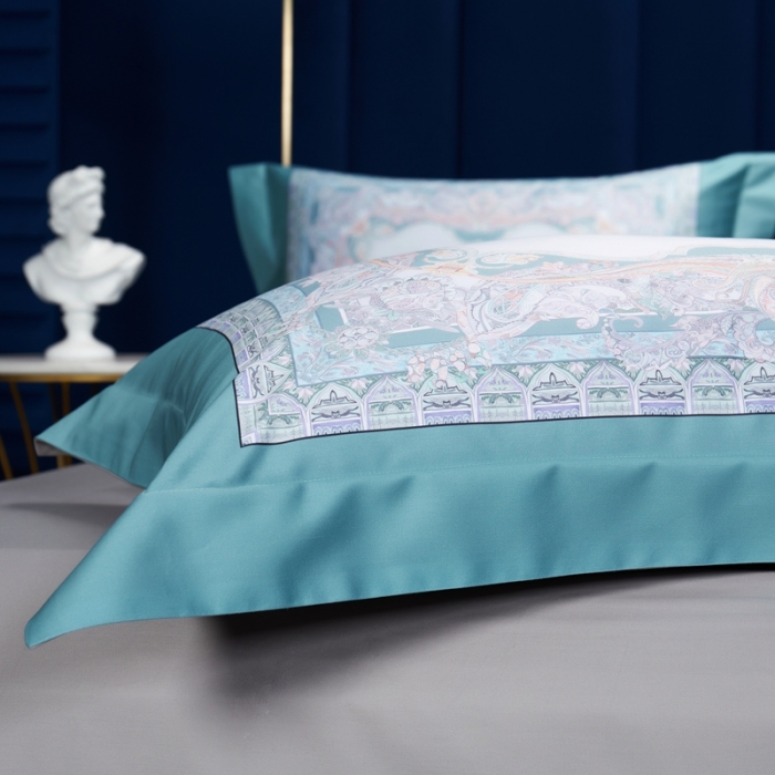 91家纺网 家纺一手货源 找家纺 缔缦家纺 2022新款长绒棉数码印花四件套 香榭