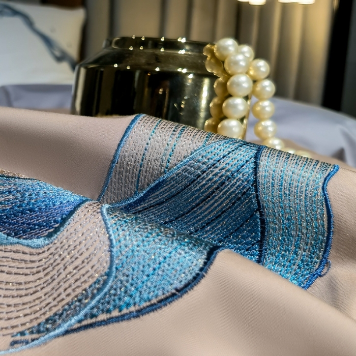 91家纺网 家纺一手货源 找家纺 缔缦家纺 2022新款100s澳棉刺绣系列四件套-奥赛 奥赛 卡其