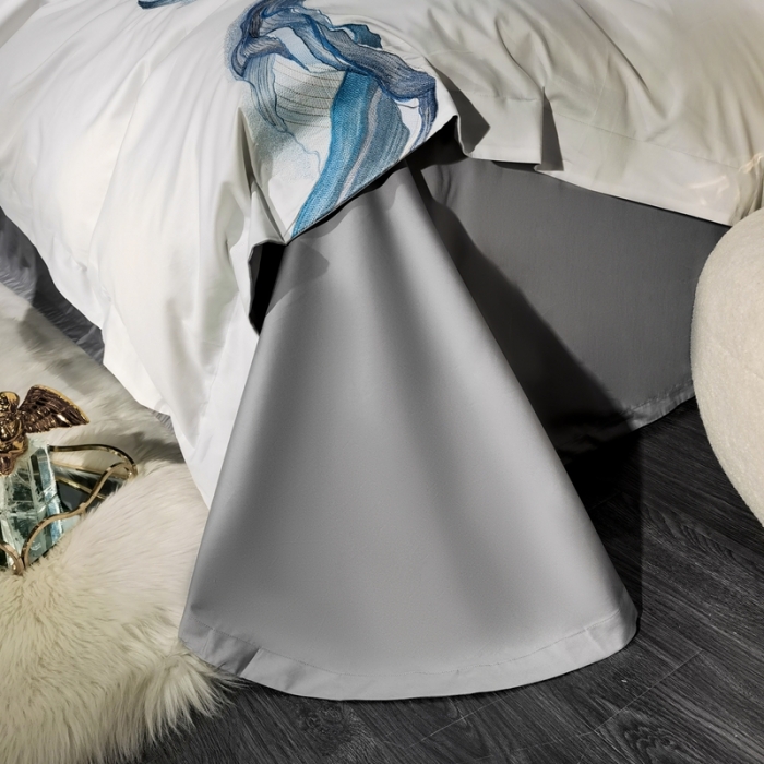 91家纺网 家纺一手货源 找家纺 缔缦家纺 2022新款100s澳棉刺绣系列四件套-奥赛 奥赛 柔白