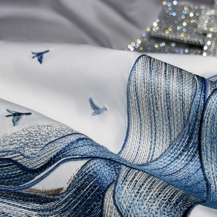 91家纺网 家纺一手货源 找家纺 缔缦家纺 2022新款100s澳棉刺绣系列四件套-奥赛 奥赛 柔白