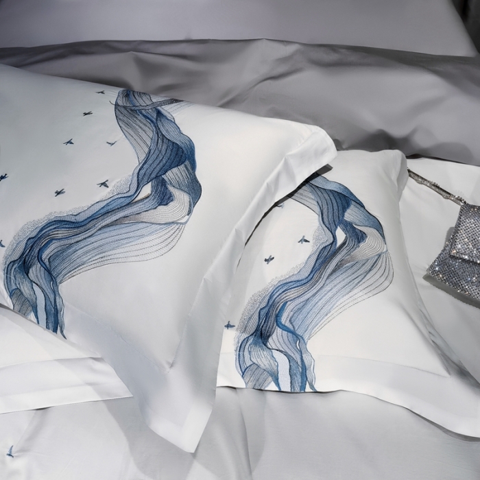 91家纺网 家纺一手货源 找家纺 缔缦家纺 2022新款100s澳棉刺绣系列四件套-奥赛 奥赛 柔白