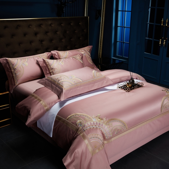 91家纺网 家纺一手货源 找家纺 总 缔缦家纺 2022新款100s长绒棉刺绣系列四件套-巴赫