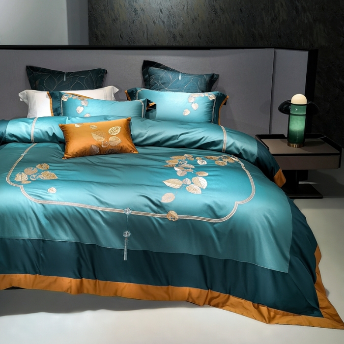 91家纺网 家纺一手货源 找家纺 （总）缔缦家纺 2022新款100s澳棉刺绣系列四件套-芳华