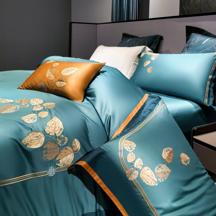 91家纺网 家纺一手货源 找家纺 （总）缔缦家纺 2022新款100s澳棉刺绣系列四件套-芳华