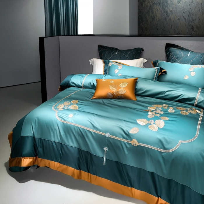 91家纺网 家纺一手货源 找家纺 （总）缔缦家纺 2022新款100s澳棉刺绣系列四件套-芳华