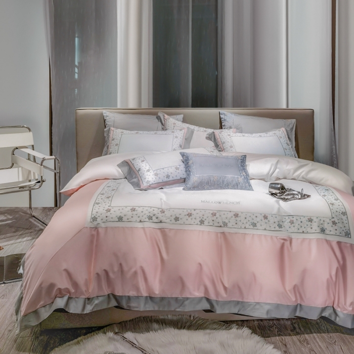 91家纺网 家纺一手货源 找家纺 （总）缔缦家纺 2022新款100s澳棉刺绣系列四件套-花钻