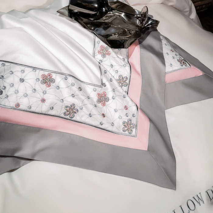 91家纺网 家纺一手货源 找家纺 （总）缔缦家纺 2022新款100s澳棉刺绣系列四件套-花钻