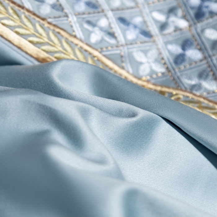 91家纺网 家纺一手货源 找家纺 缔缦家纺 2022新款100s澳棉刺绣系列四件套-卡萨帝兰色