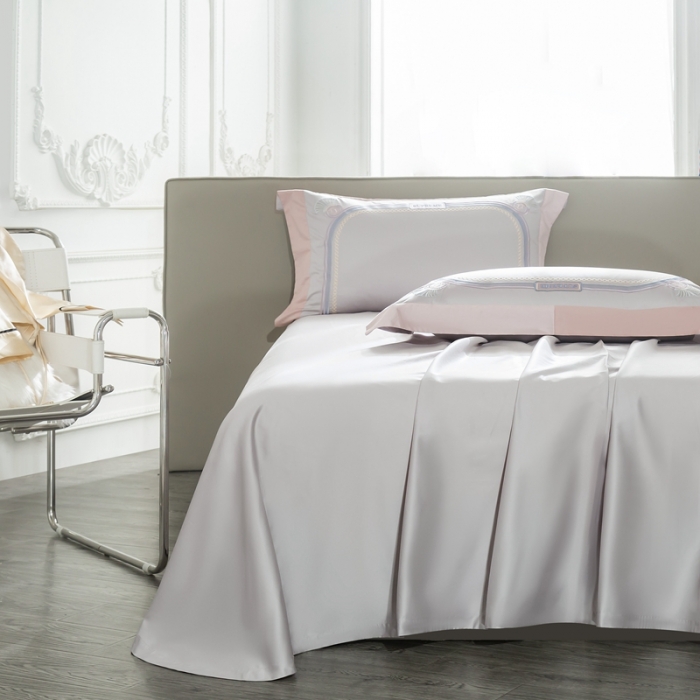 91家纺网 家纺一手货源 找家纺 缔缦家纺 2022新款100s澳棉刺绣系列四件套-拉斐尔 玉粉