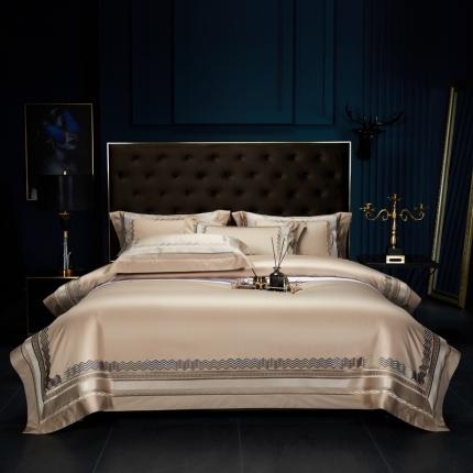 91家纺网 家纺一手货源 找家纺 （总）缔缦家纺 2022新款100s澳棉刺绣系列四件套-恋曲