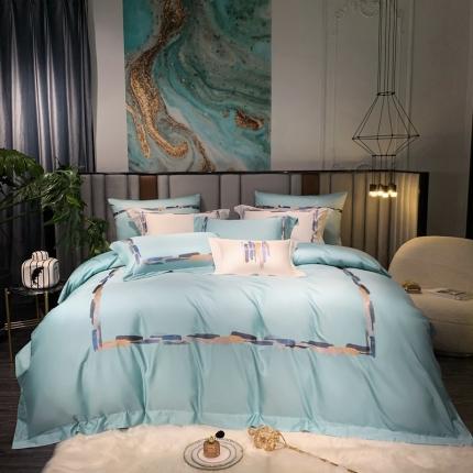 91家纺网 家纺一手货源 找家纺 （总）缔缦家纺 2022新款100s澳棉刺绣系列四件套-晴岚