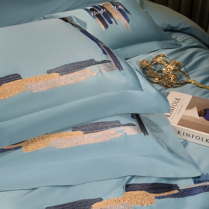 91家纺网 家纺一手货源 找家纺 缔缦家纺 2022新款100s澳棉刺绣系列四件套-晴岚 马利兰