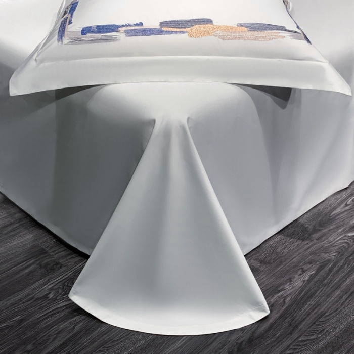 91家纺网 家纺一手货源 找家纺 缔缦家纺 2022新款100s澳棉刺绣系列四件套-晴岚 柔白