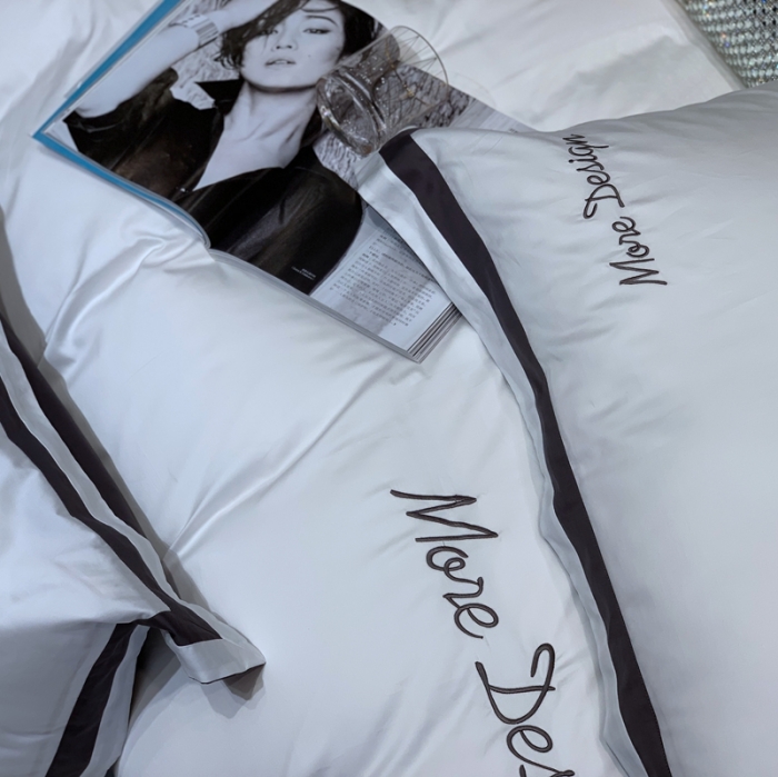 91家纺网 家纺一手货源 找家纺 缔缦家纺 2022新款100支长绒棉福利跑量款四件套-格调 本白