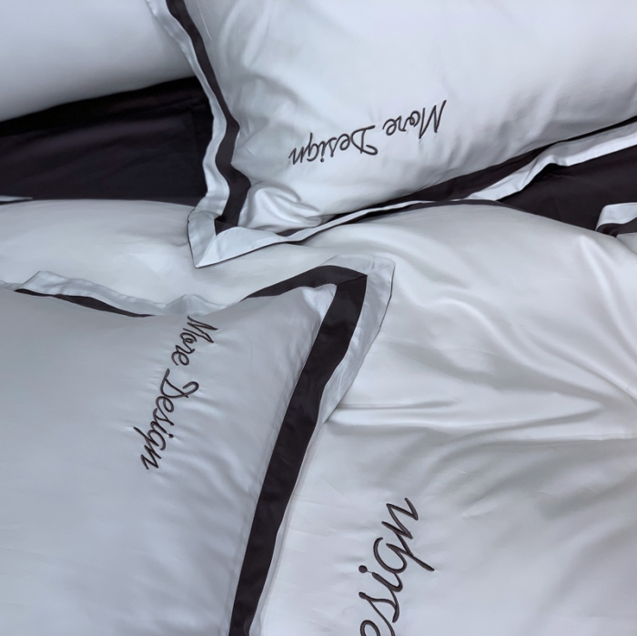 91家纺网 家纺一手货源 找家纺 缔缦家纺 2022新款100支长绒棉福利跑量款四件套-格调 本白