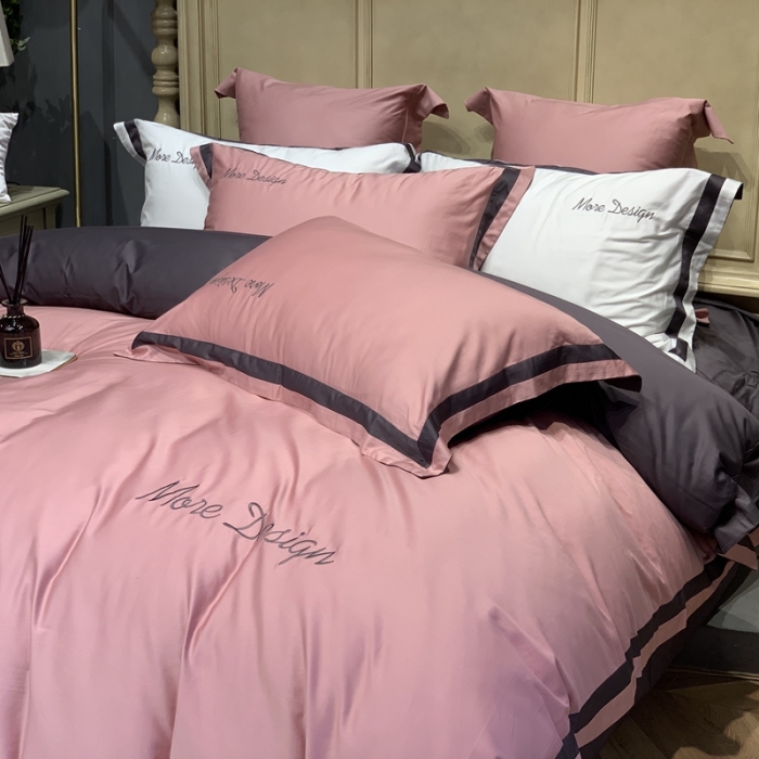 91家纺网 家纺一手货源 找家纺 缔缦家纺 2022新款100支长绒棉福利跑量款四件套-格调 粉