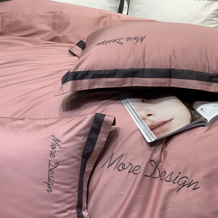 91家纺网 家纺一手货源 找家纺 缔缦家纺 2022新款100支长绒棉福利跑量款四件套-格调 粉