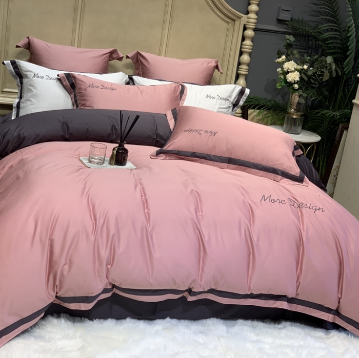 91家纺网 家纺一手货源 找家纺 缔缦家纺 2022新款100支长绒棉福利跑量款四件套-格调 粉