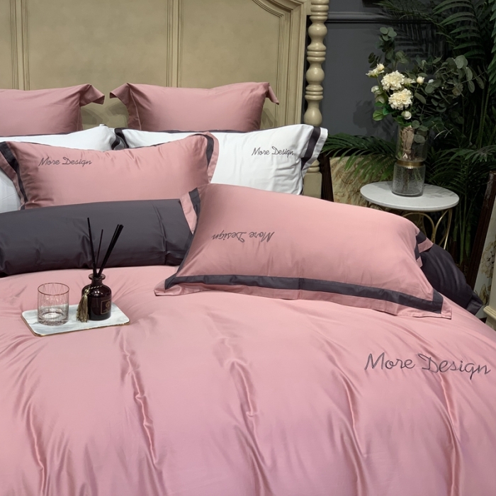 91家纺网 家纺一手货源 找家纺 缔缦家纺 2022新款100支长绒棉福利跑量款四件套-格调 粉