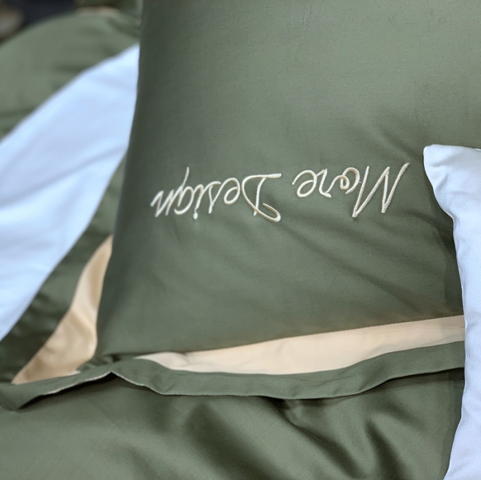 91家纺网 家纺一手货源 找家纺 缔缦家纺 2022新款100支长绒棉福利跑量款四件套-格调 橄榄绿