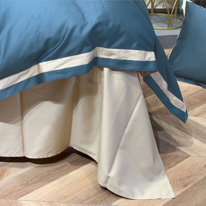 91家纺网 家纺一手货源 找家纺 缔缦家纺 2022新款100支长绒棉福利跑量款四件套-格调 静溢蓝