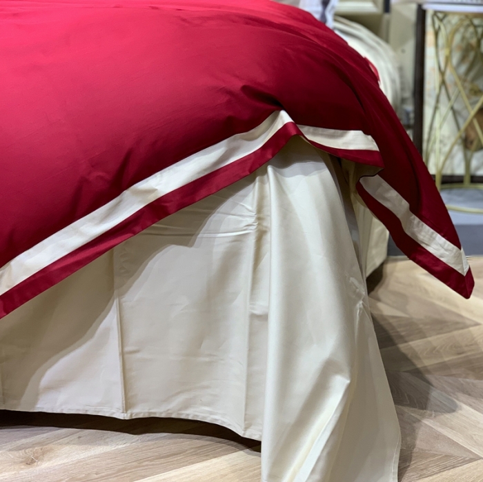 91家纺网 家纺一手货源 找家纺 缔缦家纺 2022新款100支长绒棉福利跑量款四件套-格调 酒红