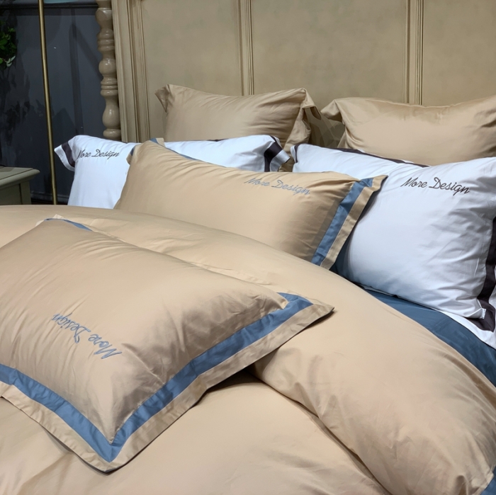 91家纺网 家纺一手货源 找家纺 缔缦家纺 2022新款100支长绒棉福利跑量款四件套-格调 香槟金