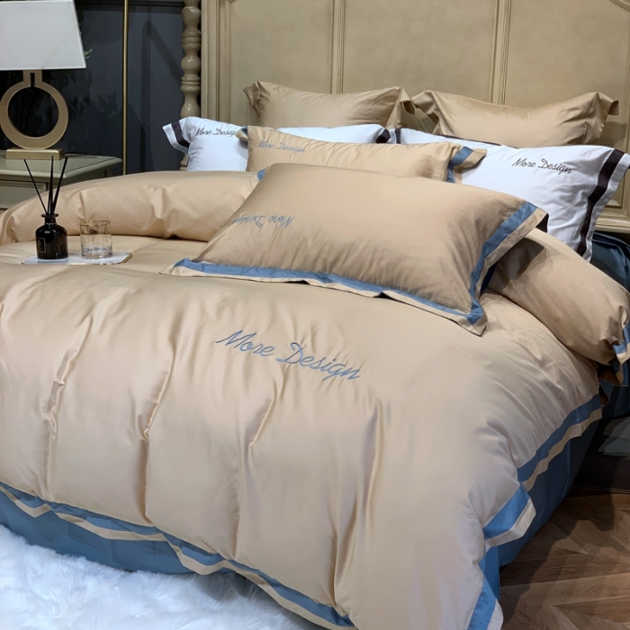 91家纺网 家纺一手货源 找家纺 缔缦家纺 2022新款100支长绒棉福利跑量款四件套-格调 香槟金