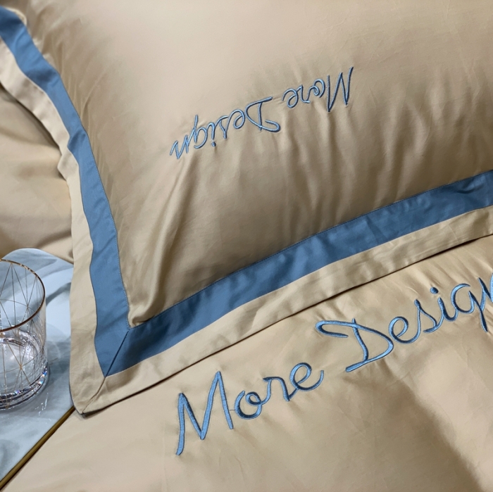 91家纺网 家纺一手货源 找家纺 缔缦家纺 2022新款100支长绒棉福利跑量款四件套-格调 香槟金