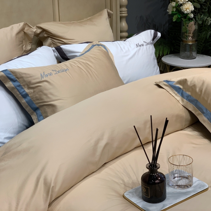 91家纺网 家纺一手货源 找家纺 缔缦家纺 2022新款100支长绒棉福利跑量款四件套-格调 香槟金