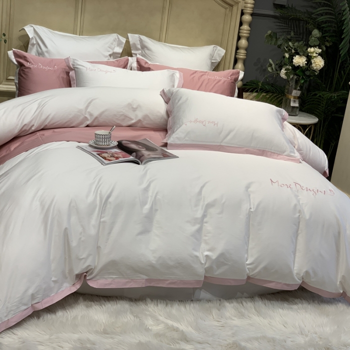 91家纺网 家纺一手货源 找家纺 缔缦家纺 2022新款100支长绒棉福利跑量款四件套-年华 本白