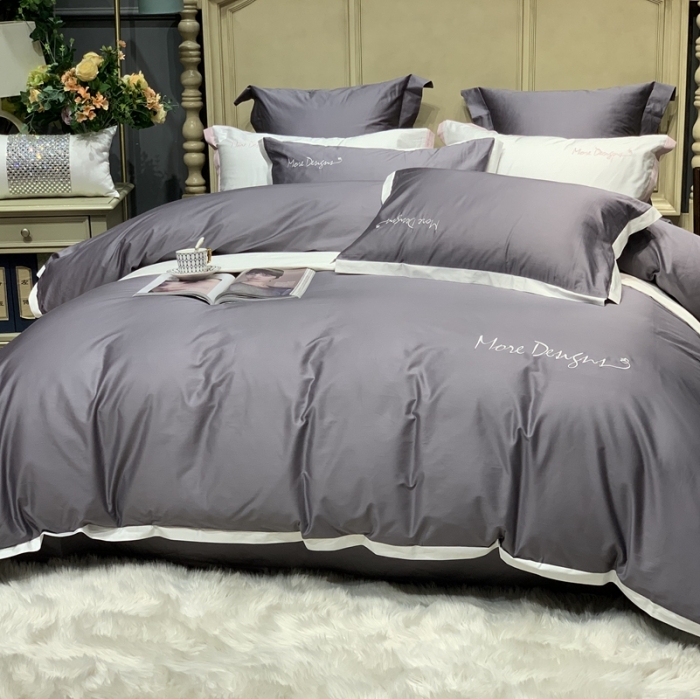 91家纺网 家纺一手货源 找家纺 缔缦家纺 2022新款100支长绒棉福利跑量款四件套-年华 都市灰