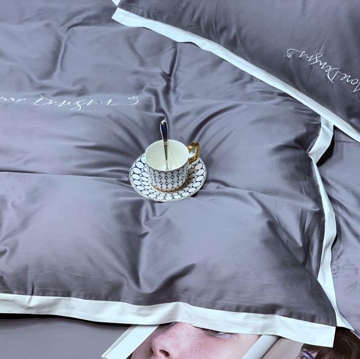 91家纺网 家纺一手货源 找家纺 缔缦家纺 2022新款100支长绒棉福利跑量款四件套-年华 都市灰