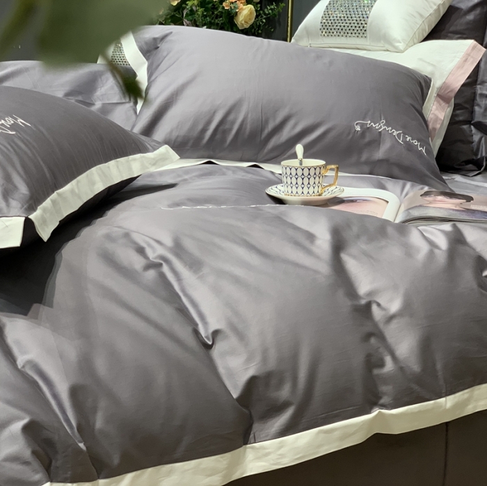 91家纺网 家纺一手货源 找家纺 缔缦家纺 2022新款100支长绒棉福利跑量款四件套-年华 都市灰