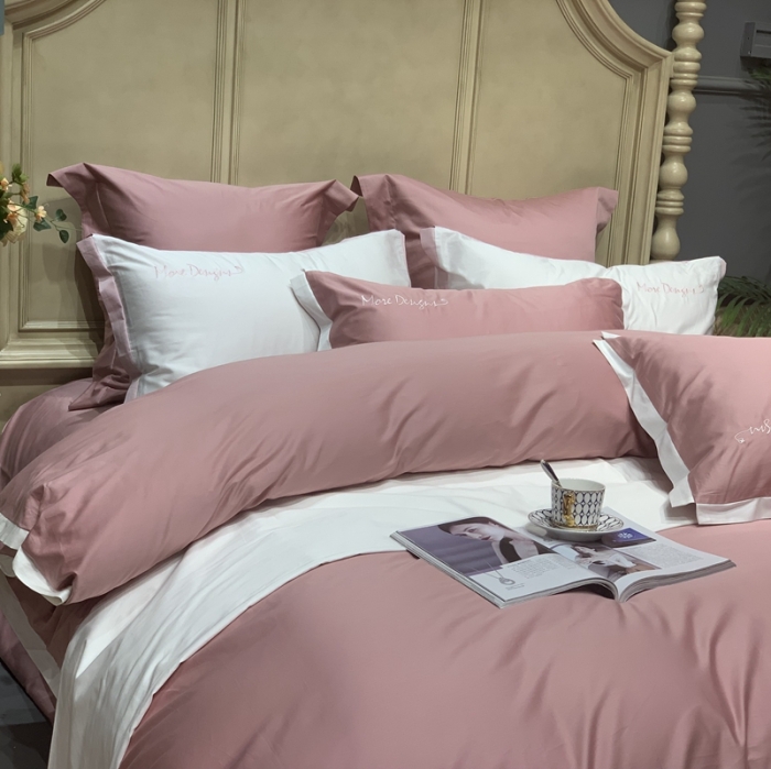 91家纺网 家纺一手货源 找家纺 缔缦家纺 2022新款100支长绒棉福利跑量款四件套-年华 粉色