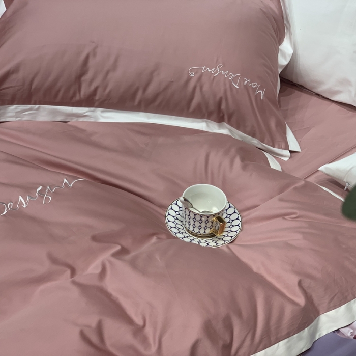 91家纺网 家纺一手货源 找家纺 缔缦家纺 2022新款100支长绒棉福利跑量款四件套-年华 粉色