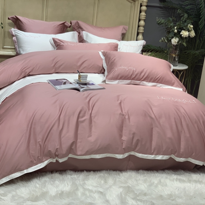 91家纺网 家纺一手货源 找家纺 缔缦家纺 2022新款100支长绒棉福利跑量款四件套-年华 粉色