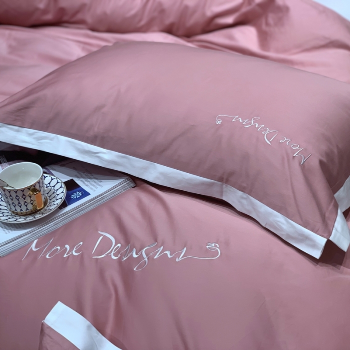 91家纺网 家纺一手货源 找家纺 缔缦家纺 2022新款100支长绒棉福利跑量款四件套-年华 粉色